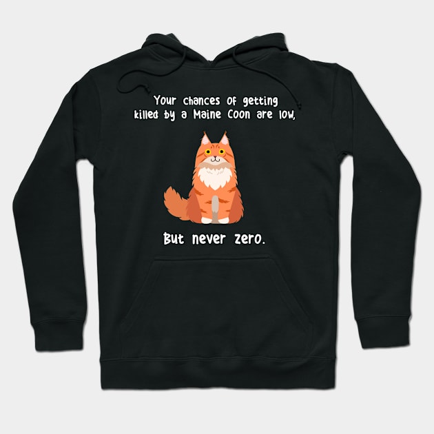 Maine Coon Cat Never Zero Hoodie by Psitta